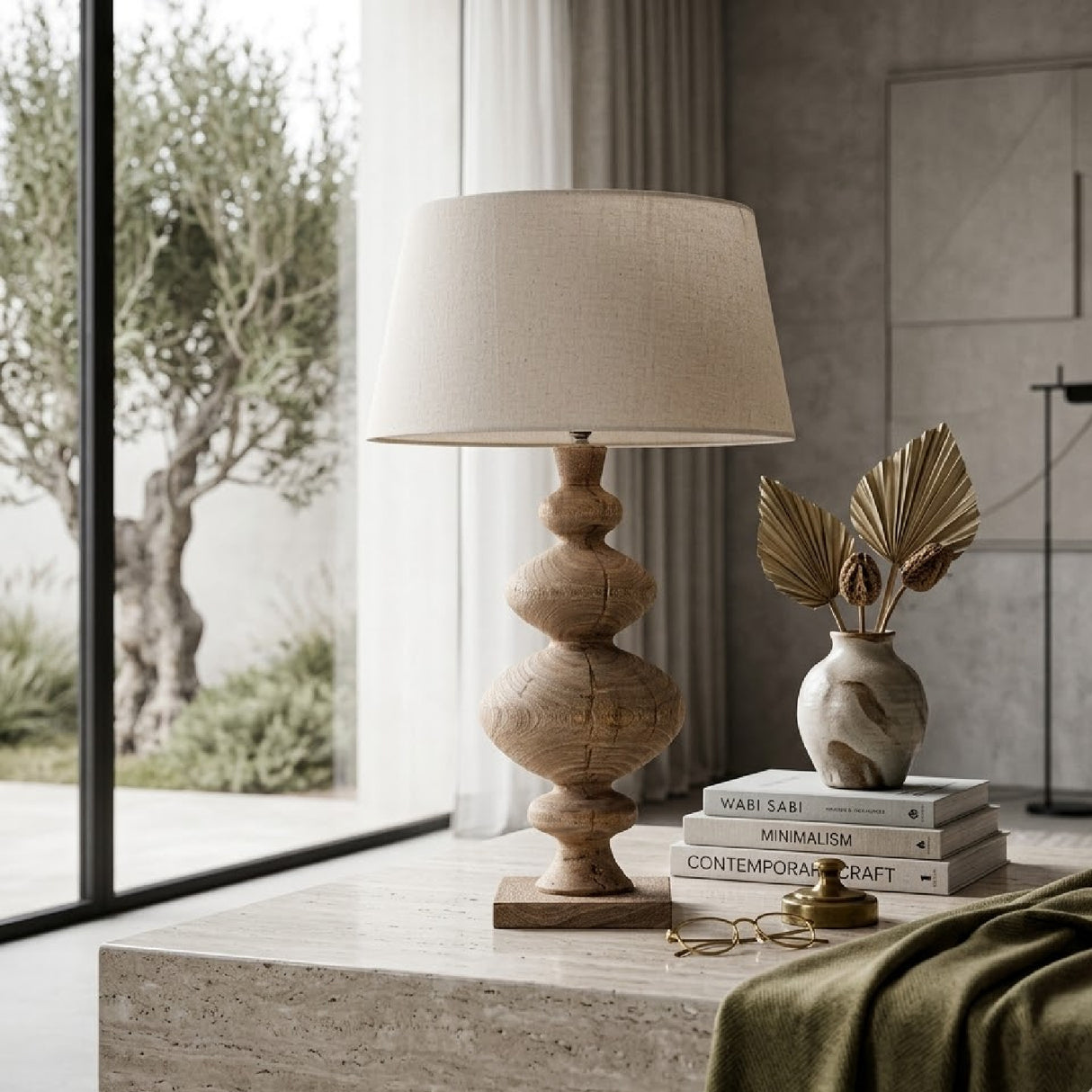 White Cotton Shade Table Lamp | Oroa.com