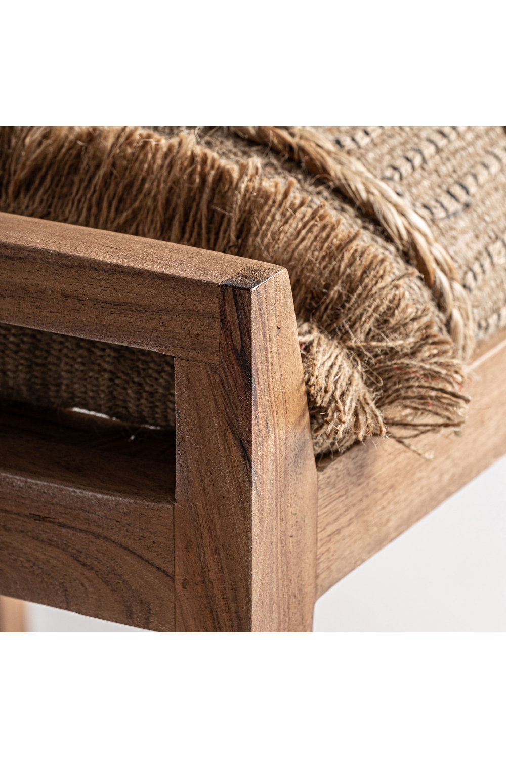 Mango Wood Padded Ottoman | Vical Home Clarke | Oroa.com