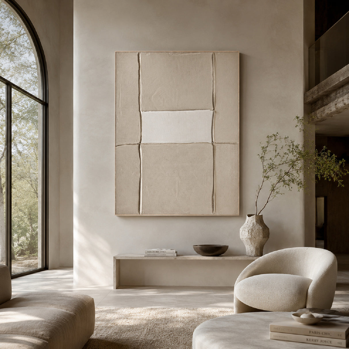 Textured Brown Minimalist Canvas | Oroa.com