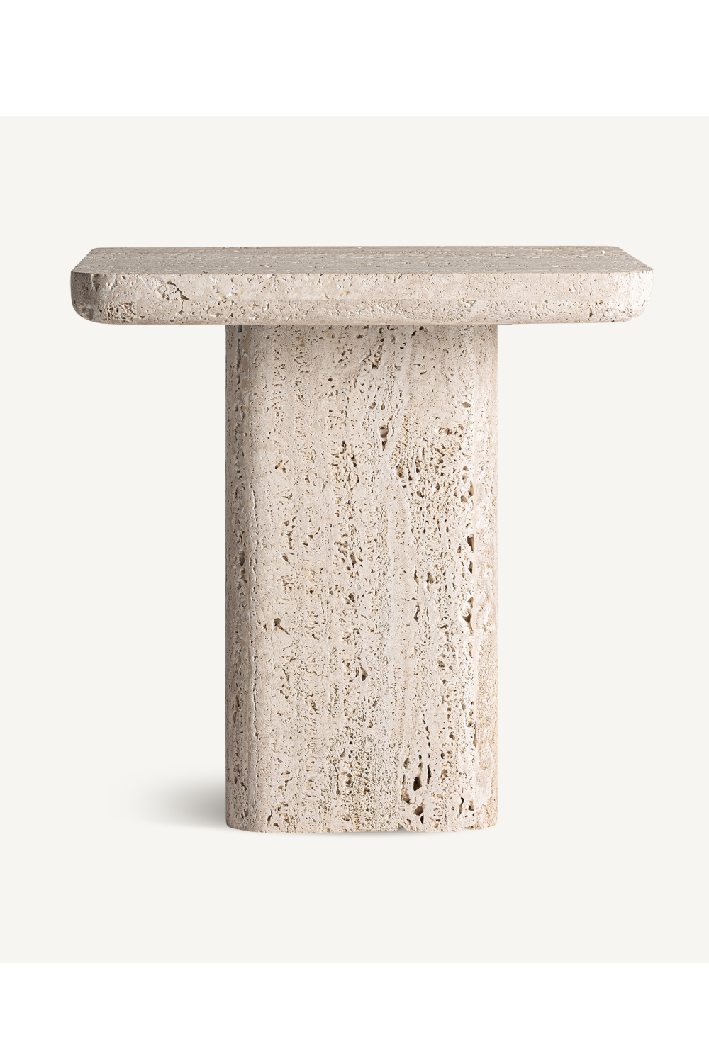 White Travertine Side Table | Oroa.com