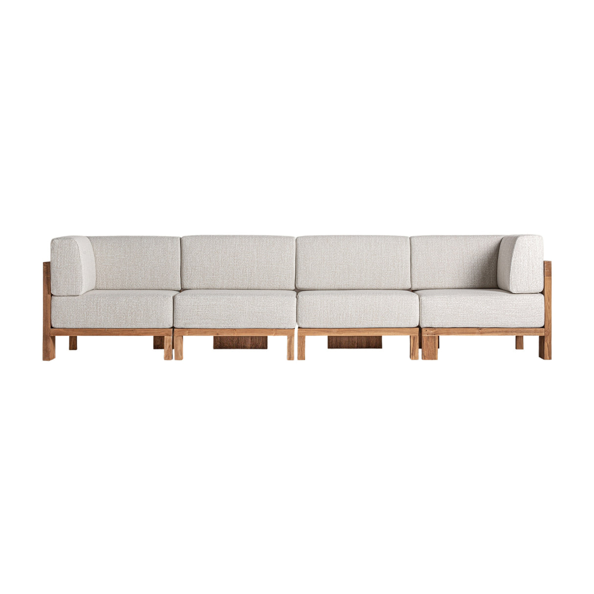 Modern furniture - Teak Framed Gray Sofa - www.oroa.com | Oroa.com