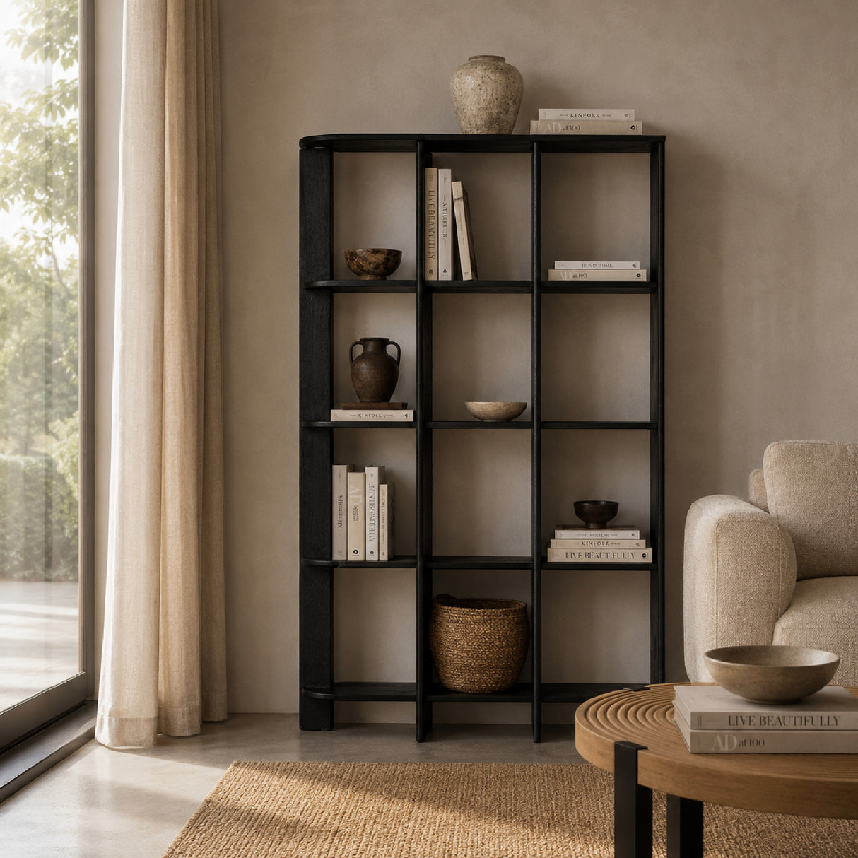 Modern European furniture - Black Mango Wood Shelf M - www.oroa.com | Oroa.com