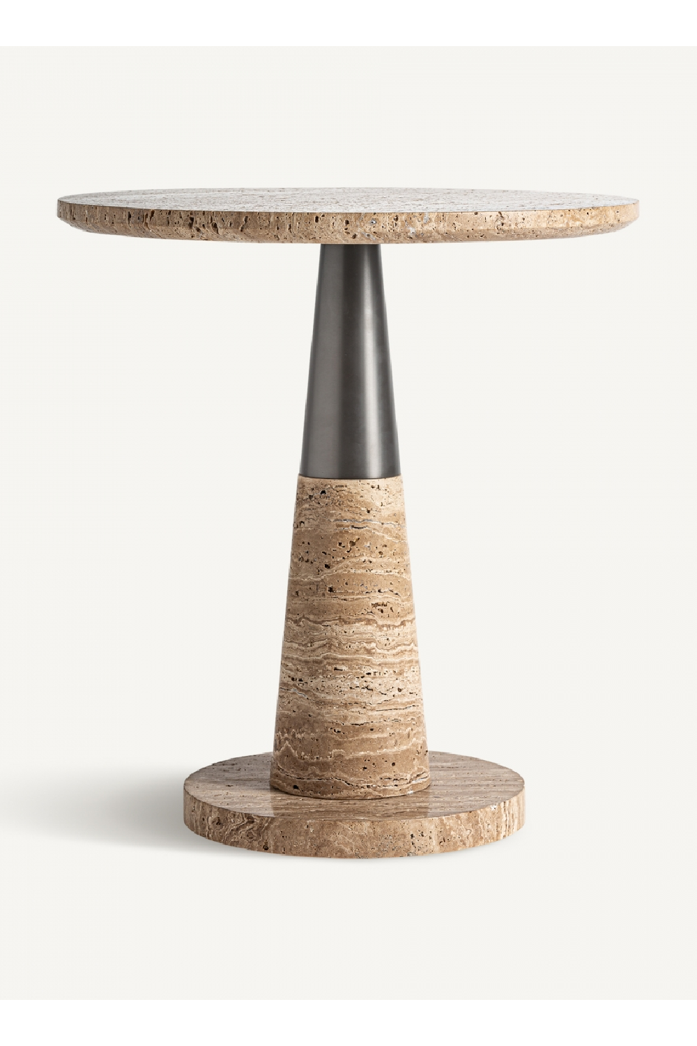 Round Brown Marble Side Table | Oroa.com