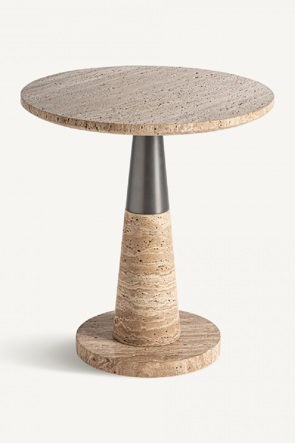 Round Brown Marble Side Table | Oroa.com