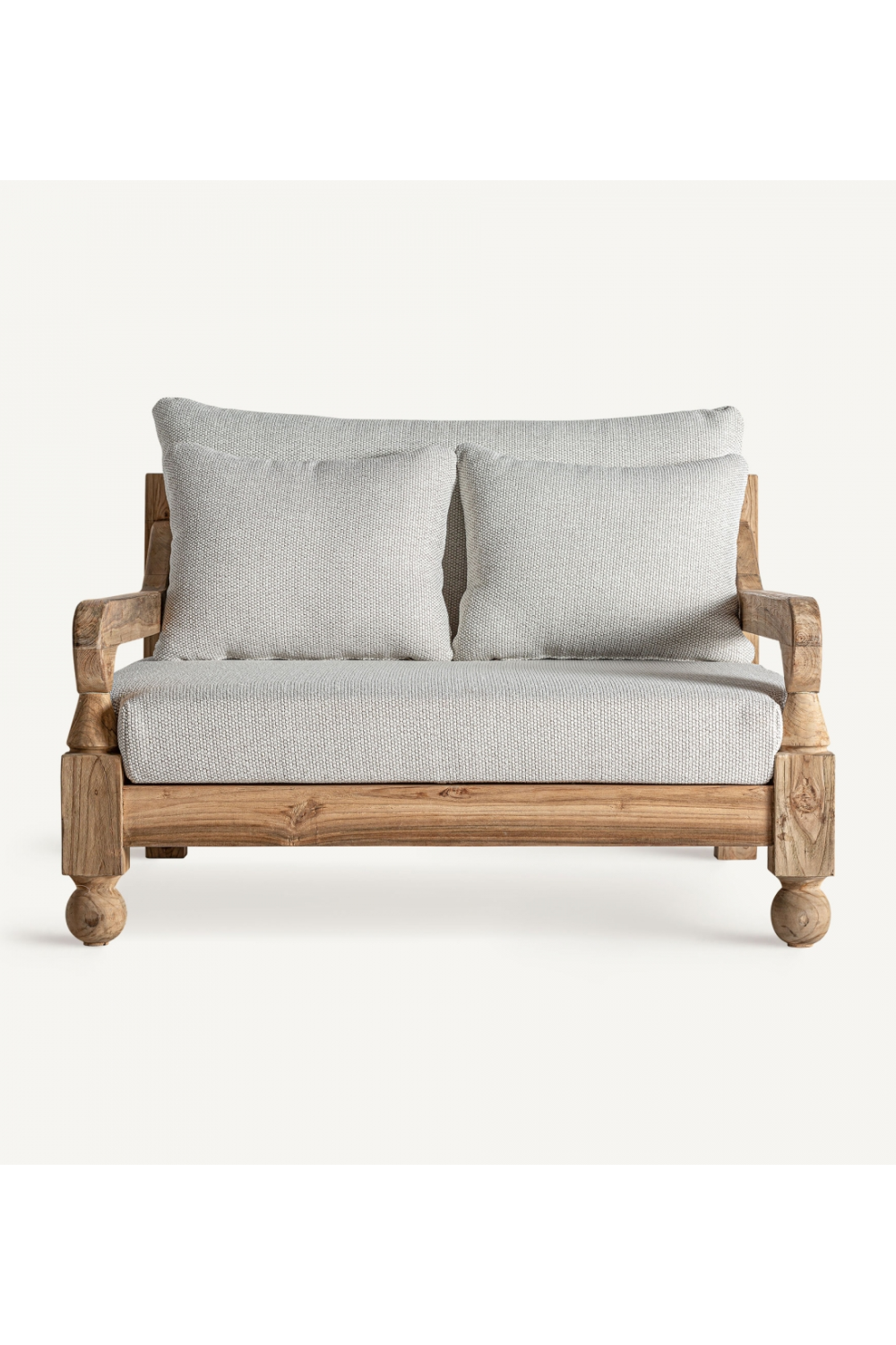 Wooden Framed Padded Outdoor Lounge Chair | Vical Home Jodphur | Oroa.com