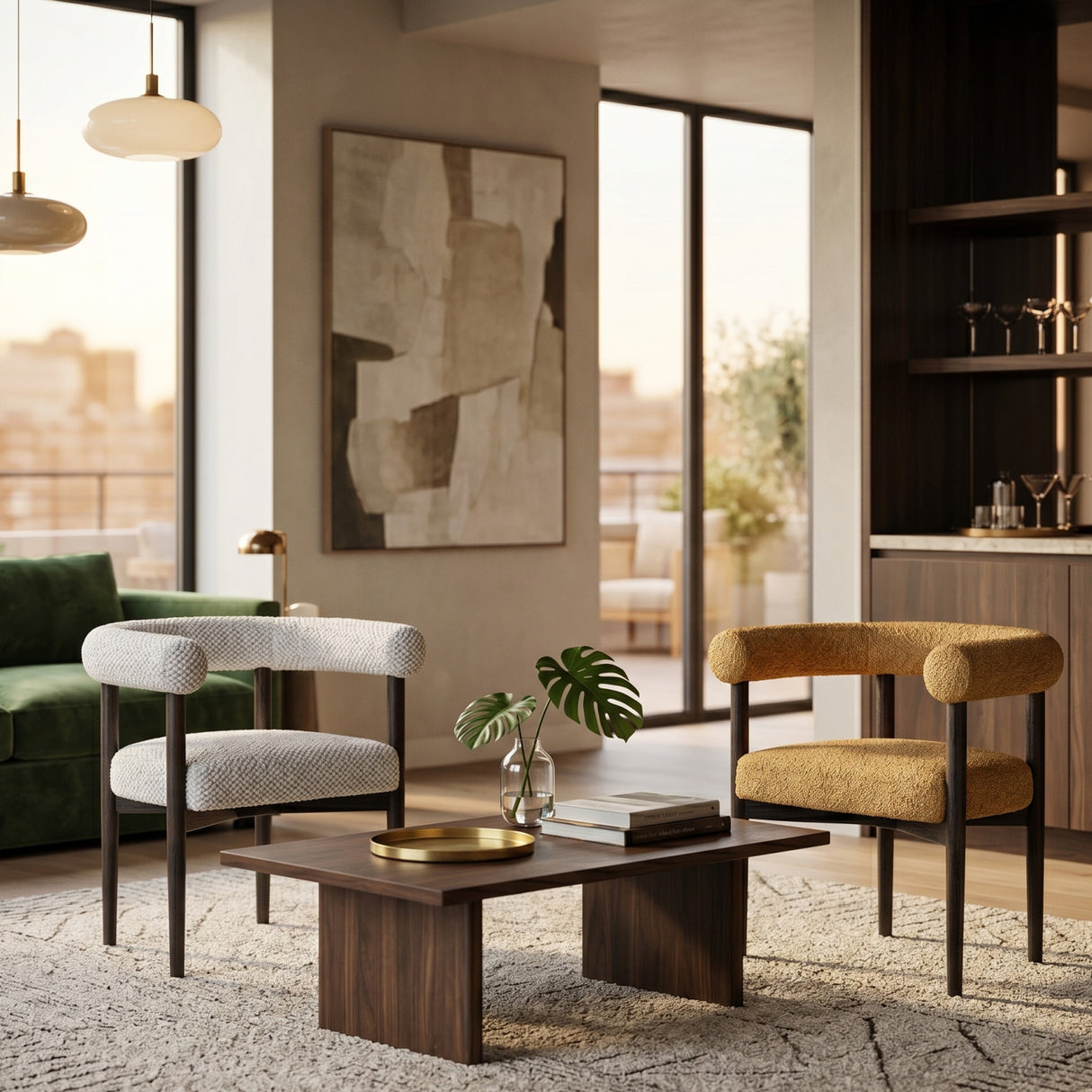 Ash Framed Curve Accent Chair | Oroa.com