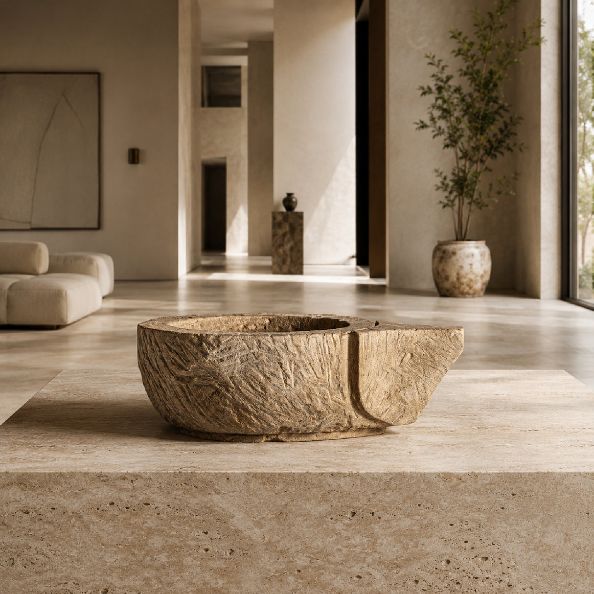 Aged Brown Stone Centerpiece | Oroa.com