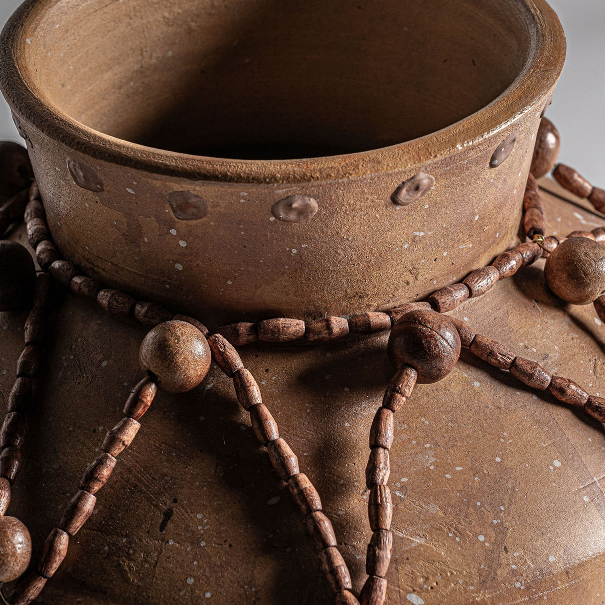Modern European furniture - Beaded Brown Terracotta Vase - www.oroa.com | Oroa.com
