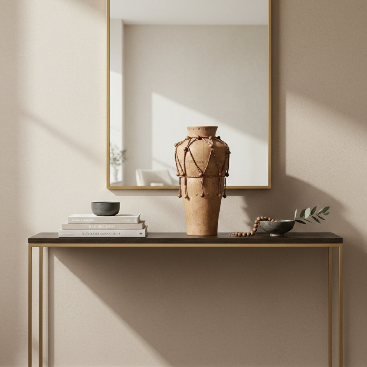 Modern European furniture - Beaded Brown Terracotta Vase - www.oroa.com | Oroa.com