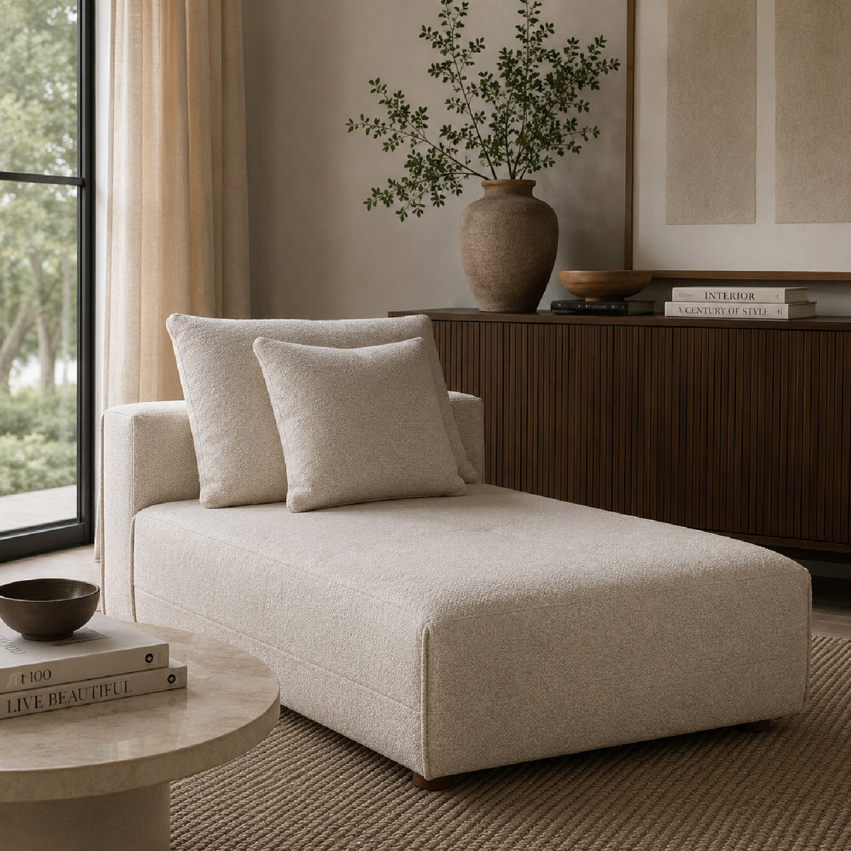 Cream Fabric Modular Sofa | Oroa.com
