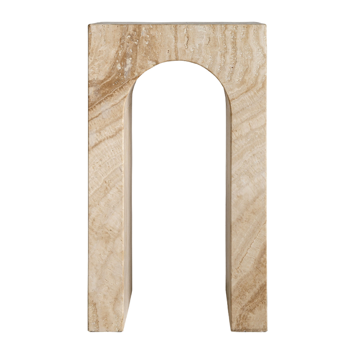 Modern European furniture - Travertine Arc Side Table - www.oroa.com | Oroa.com