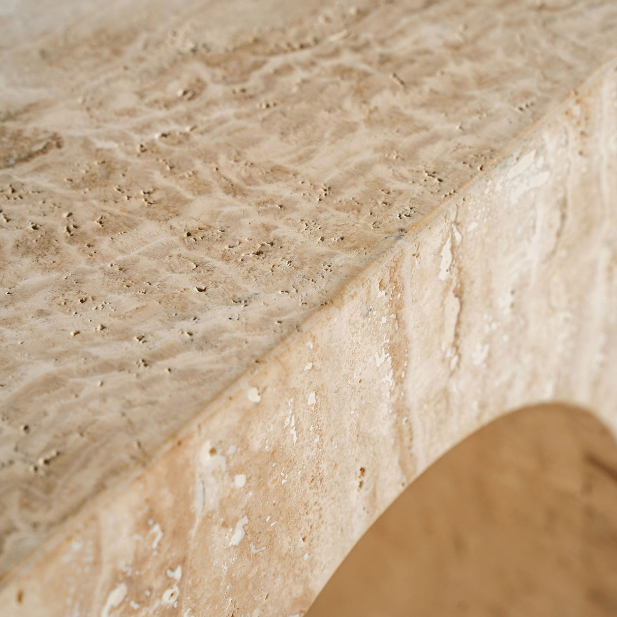 Modern European furniture - Travertine Arc Side Table - www.oroa.com | Oroa.com