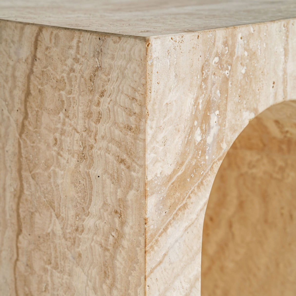 Modern European furniture - Travertine Arc Side Table - www.oroa.com | Oroa.com