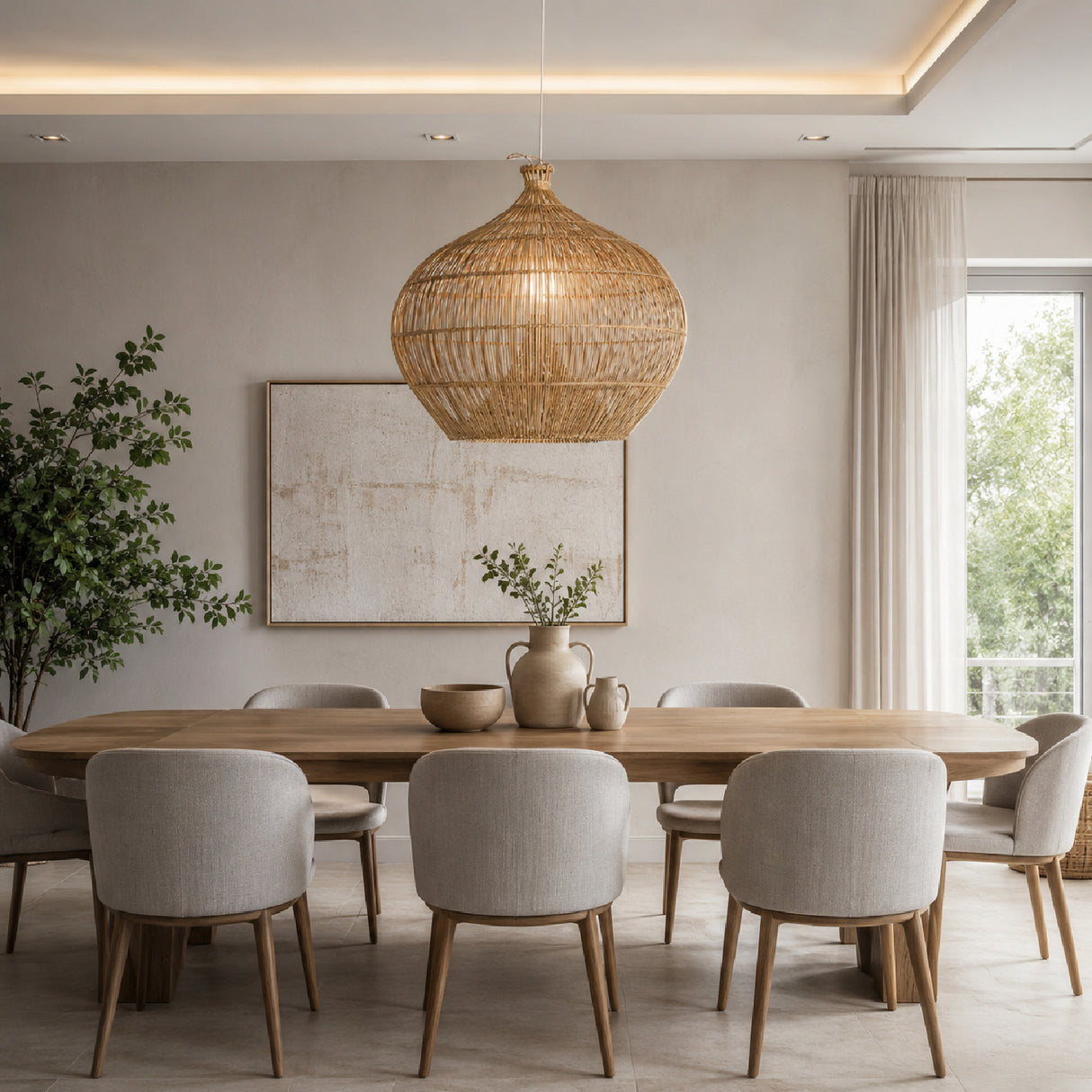 Boho Style Bamboo Pendant Lamp | Oroa.com