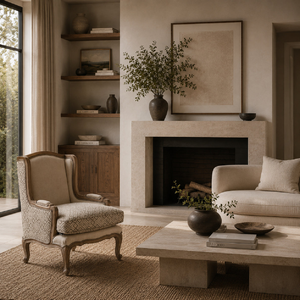 Modern European furniture - Beige Classic Accent Chair - www.oroa.com | Oroa.com