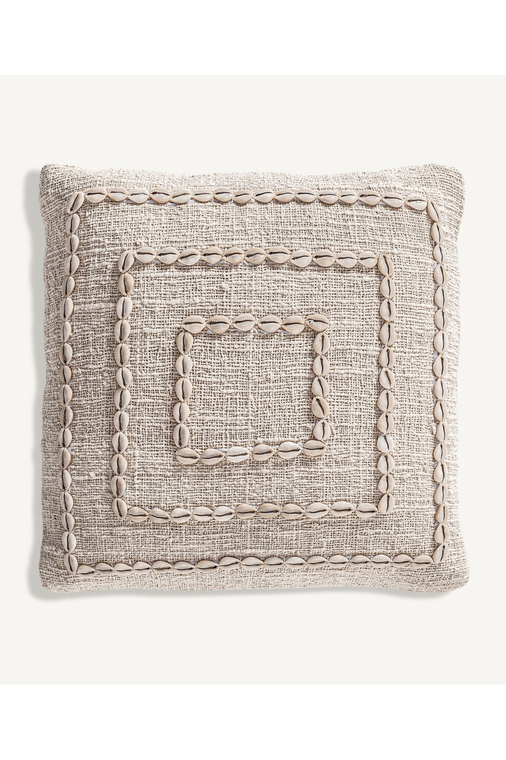 Seashell Studded Cotton Cushion | Vical Home Clancy | Oroa.com