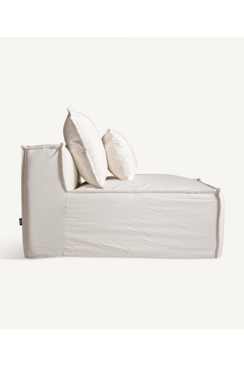 White Cotton Flanged Central Sofa | Vical Home Virolle | Oroa.com