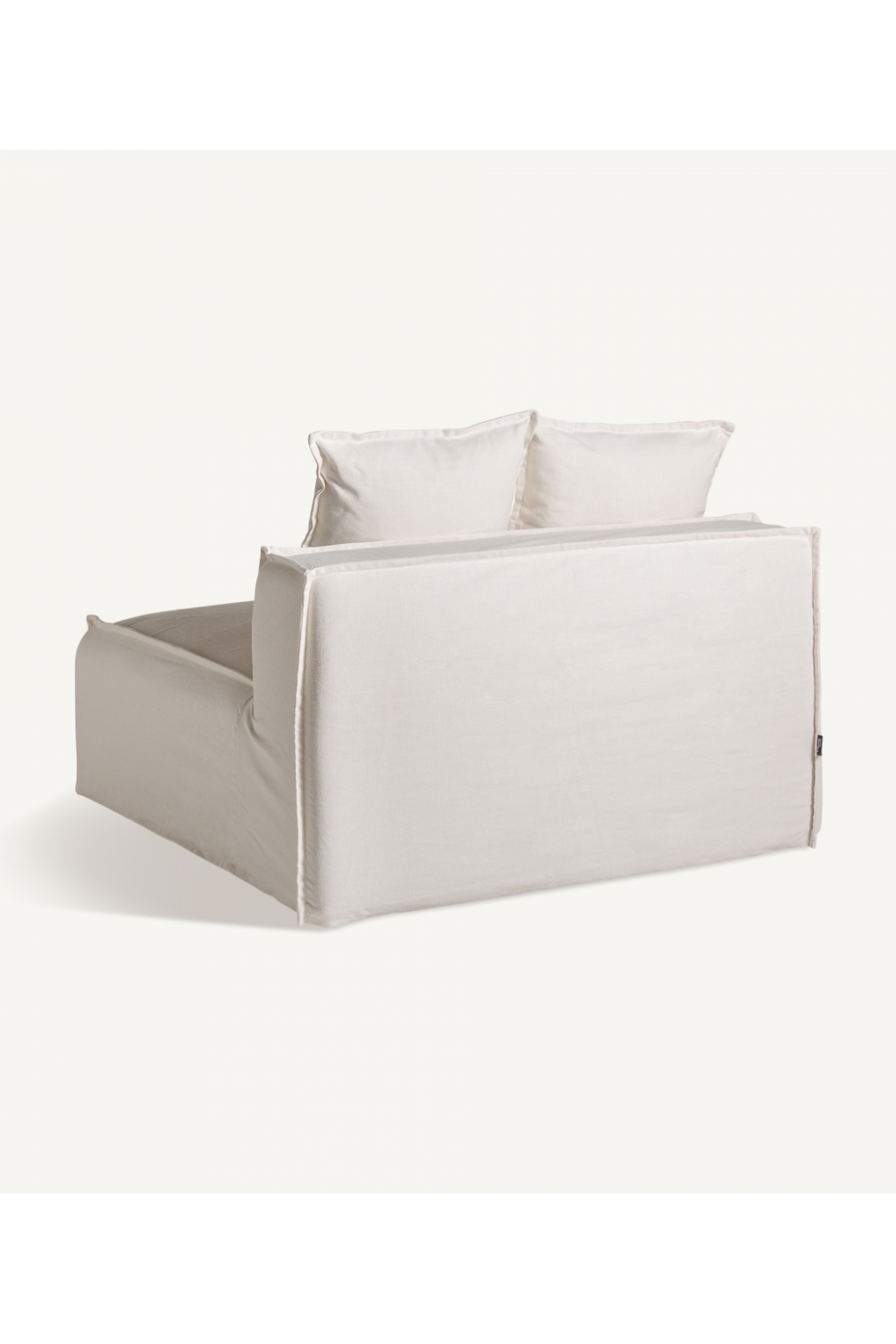 White Cotton Flanged Central Sofa | Vical Home Virolle | Oroa.com