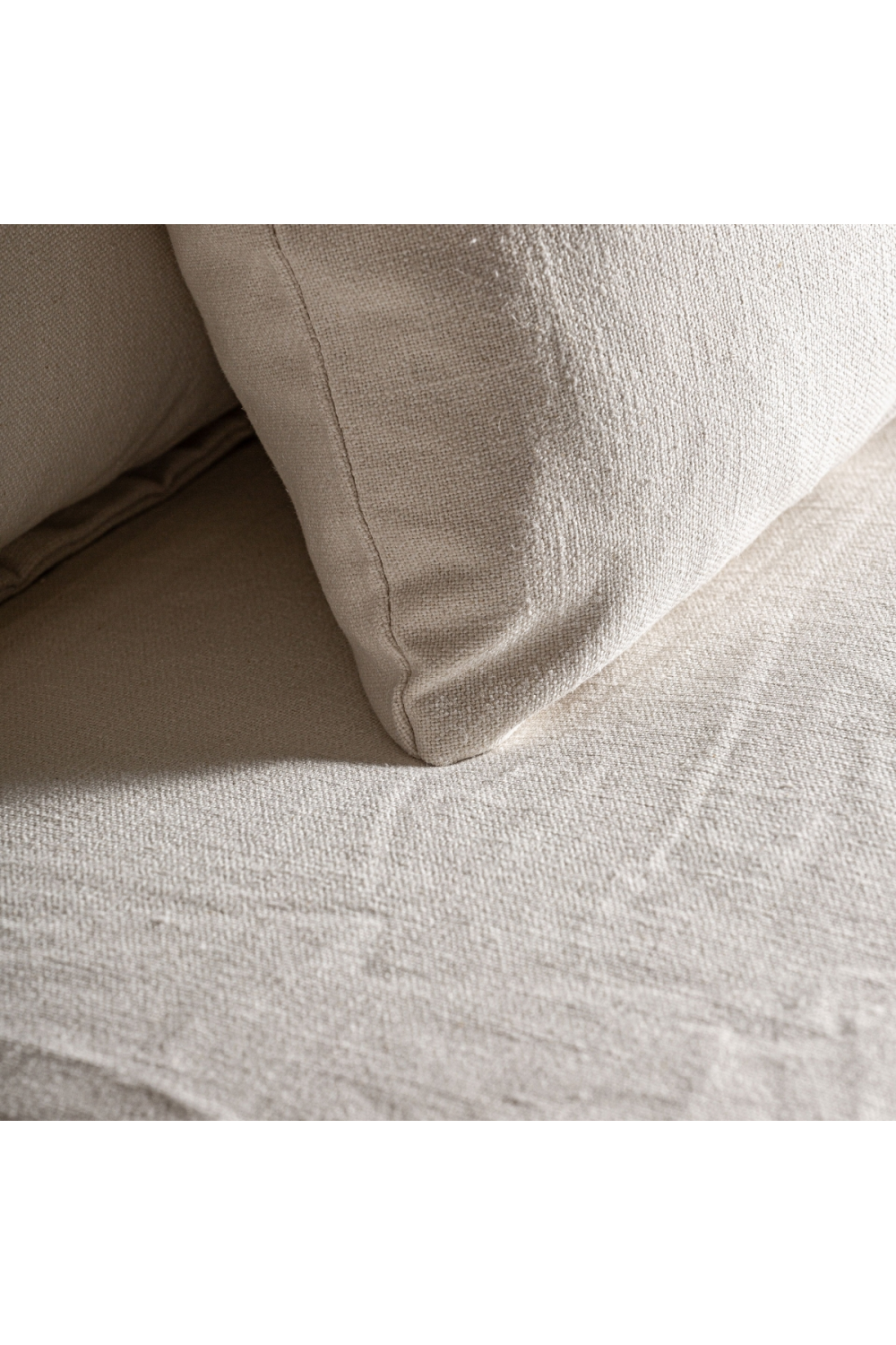 White Cotton Flanged Central Sofa | Vical Home Virolle | Oroa.com