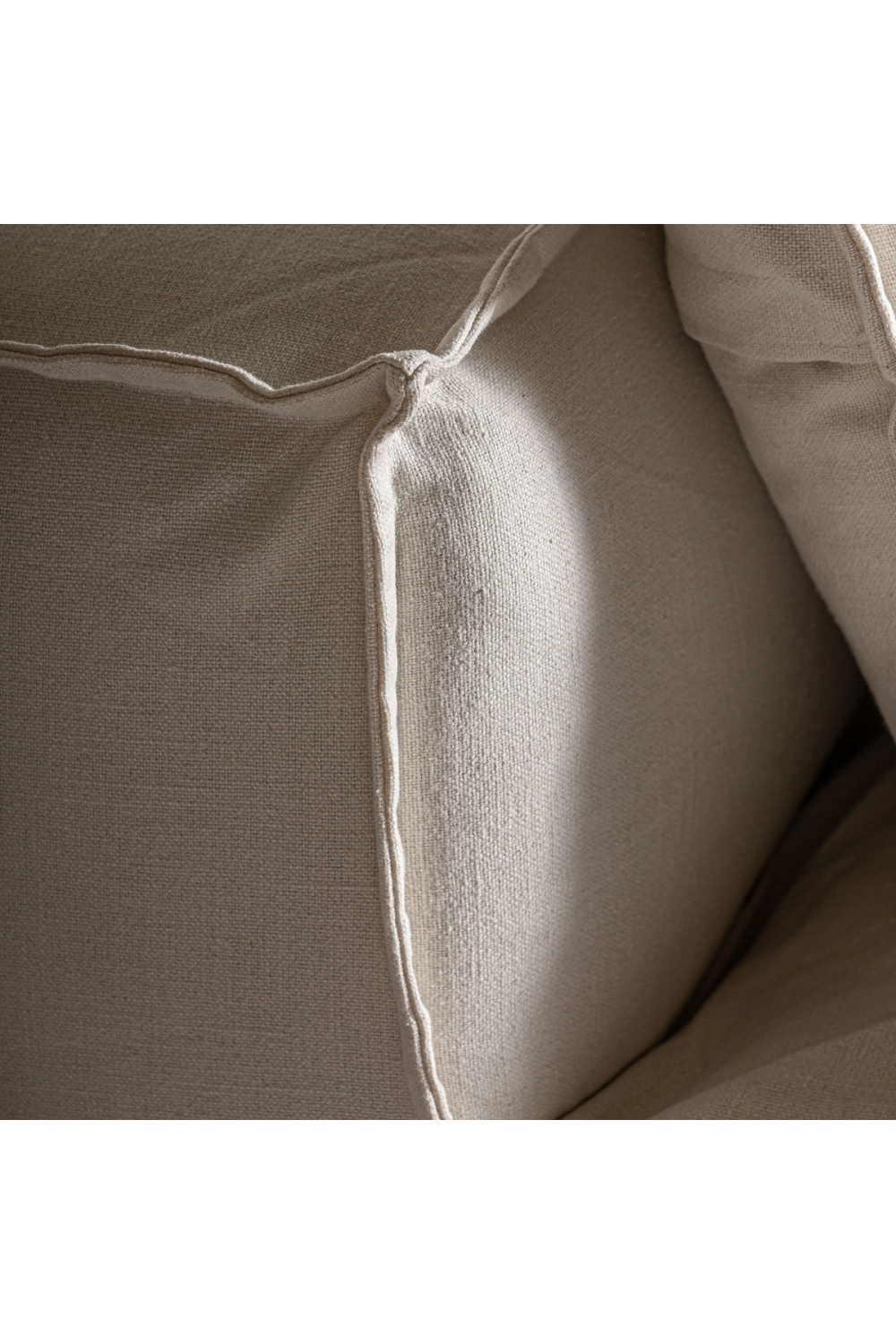 White Cotton Flanged Central Sofa | Vical Home Virolle | Oroa.com