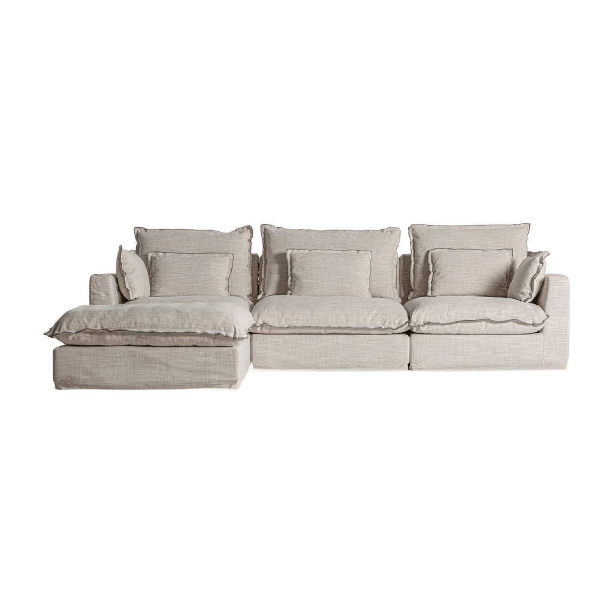 Modern European furniture - White Right Corner Modular Sofa - www.oroa.com | Oroa.com