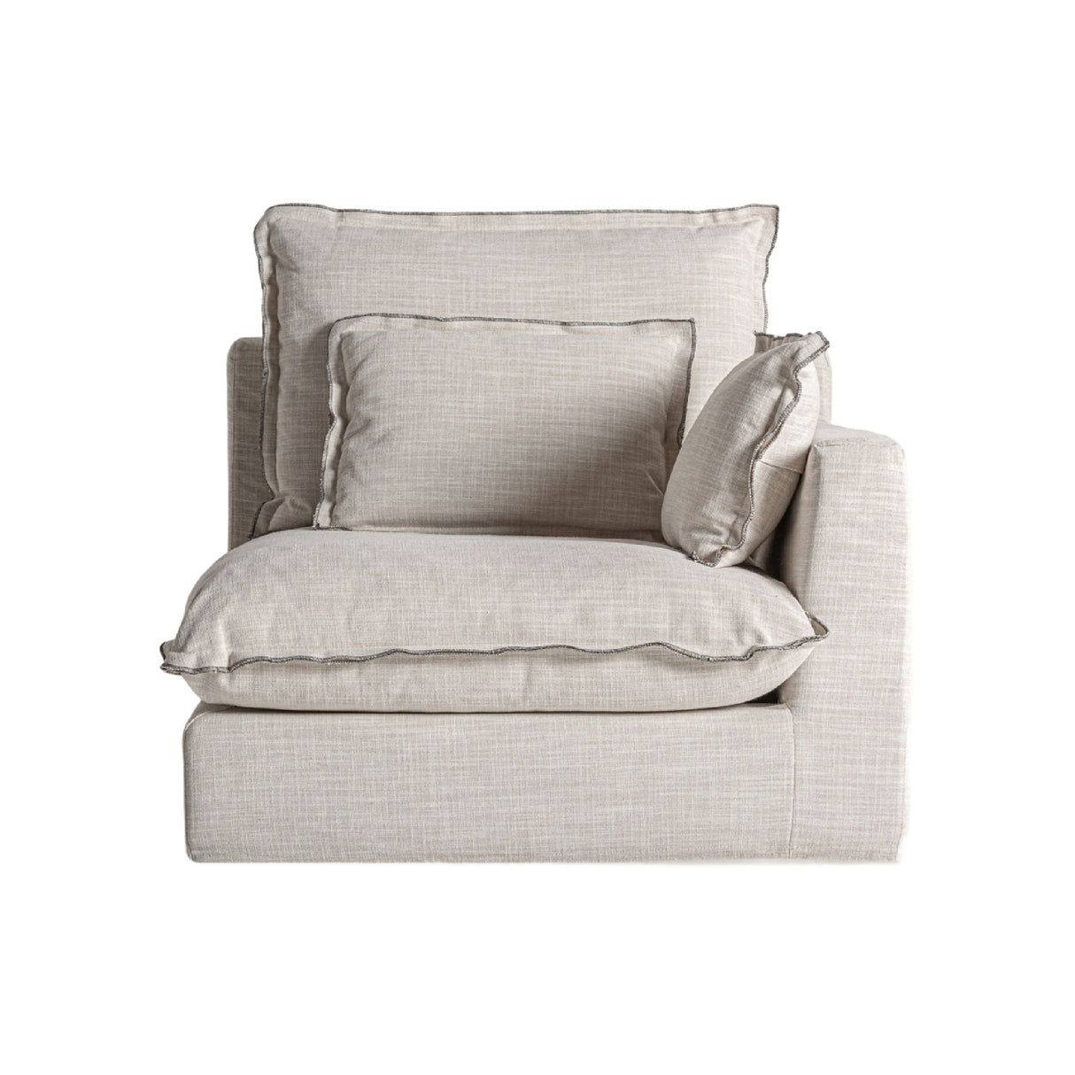 Modern European furniture - White Right Corner Modular Sofa - www.oroa.com | Oroa.com