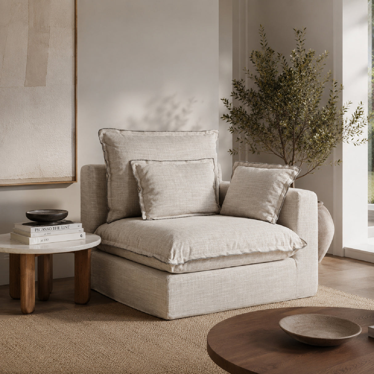 Modern European furniture - White Right Corner Modular Sofa - www.oroa.com | Oroa.com