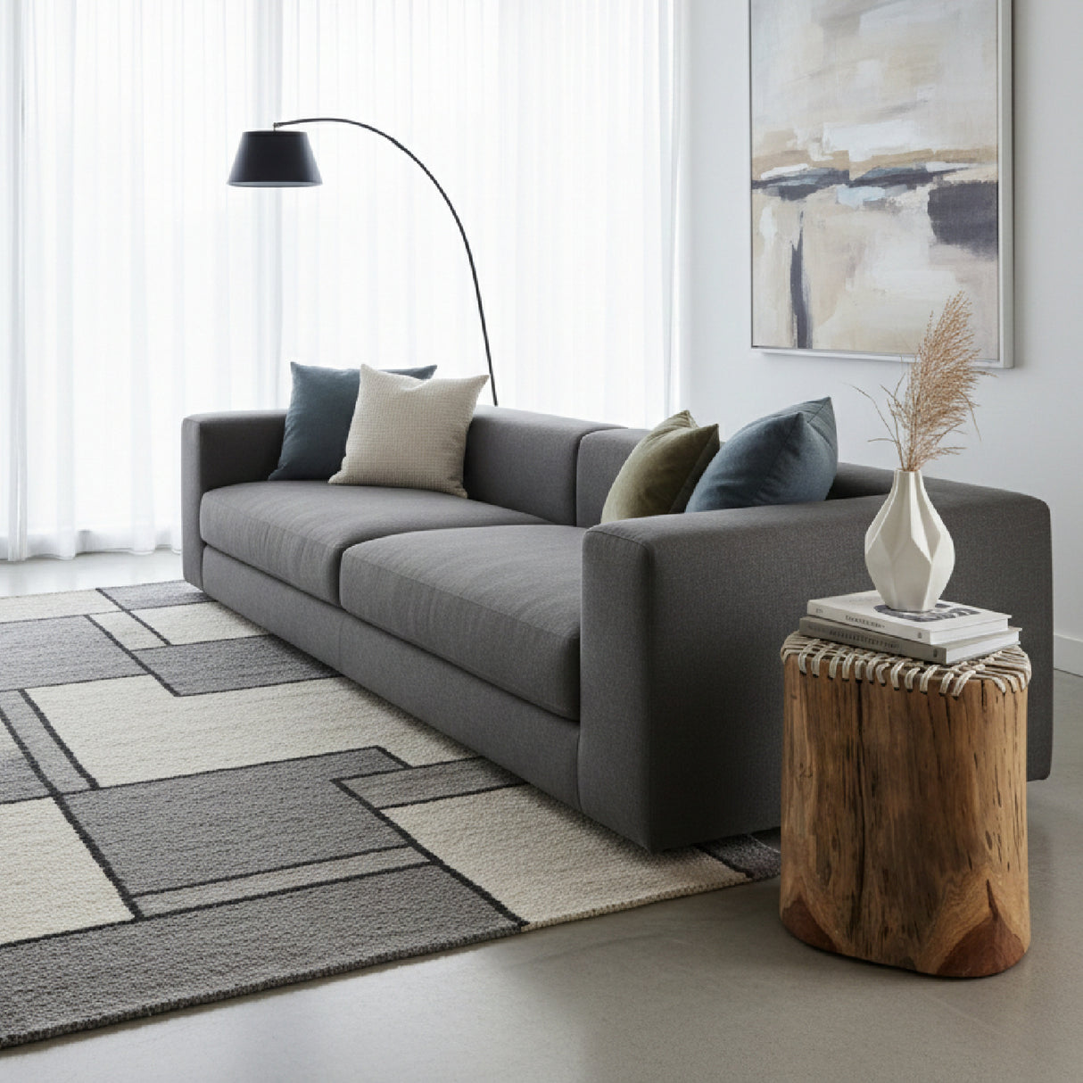 White Rope Wooden Side Table | Oroa.com
