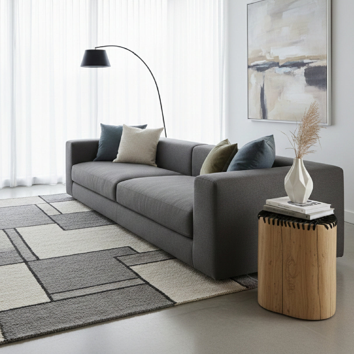 Black Rope Wooden Side Table | Oroa.com