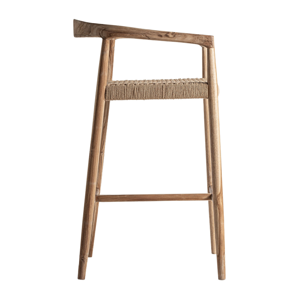 Modern European furniture - Brown Teak Curved Counter Stool - www.oroa.com | Oroa.com