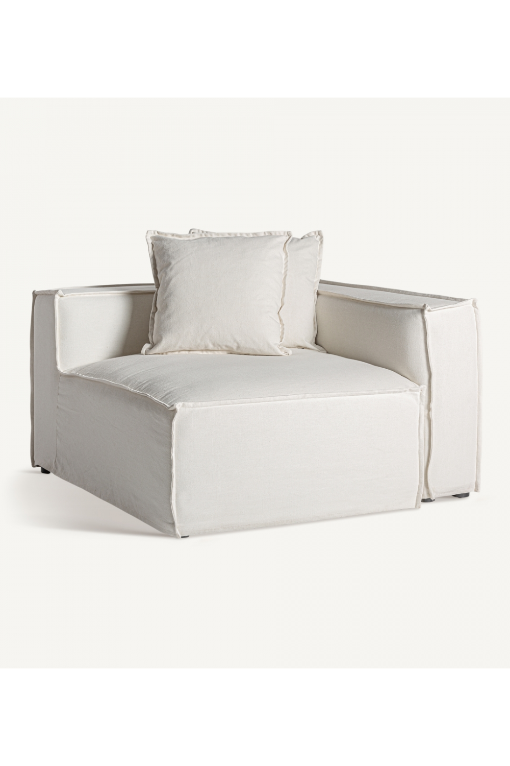 White Linen Right Corner Sofa | Vical Home Virolle | Oroa.com