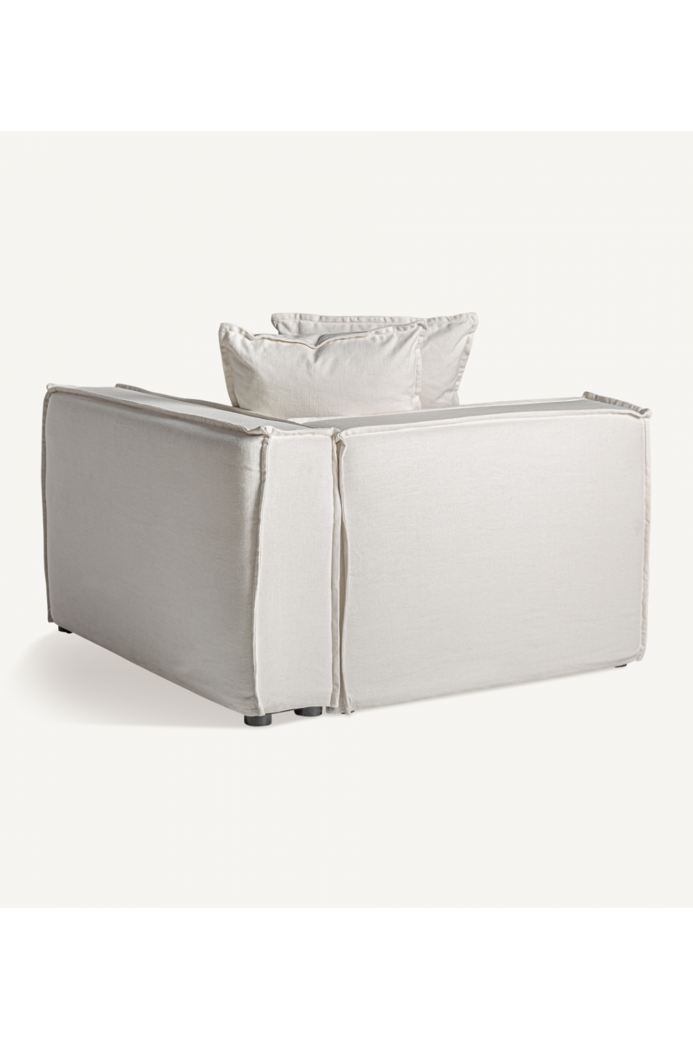 White Linen Right Corner Sofa | Vical Home Virolle | Oroa.com