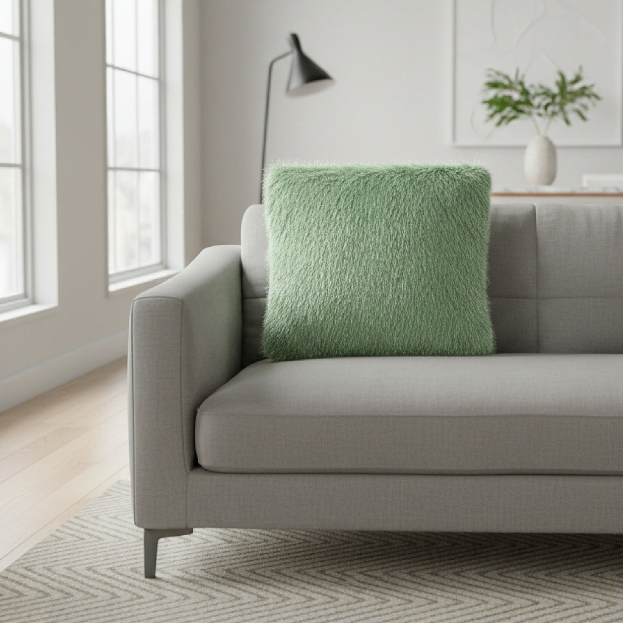 Green Furry Cushion | Oroa.com