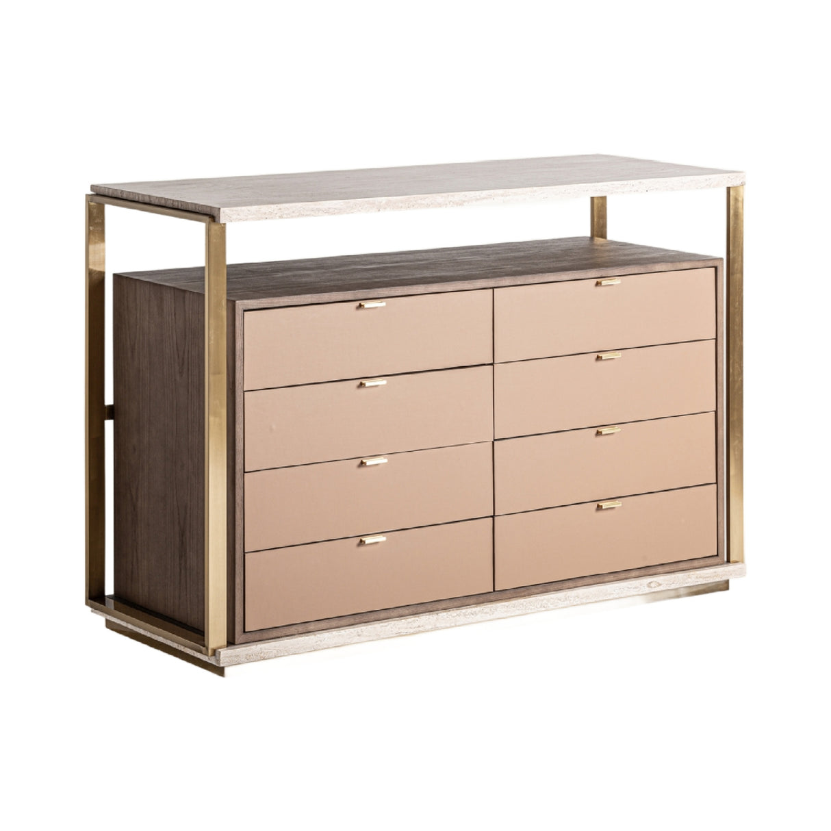 Modern European furniture - Gold 8-Drawer Chest - www.oroa.com | Oroa.com