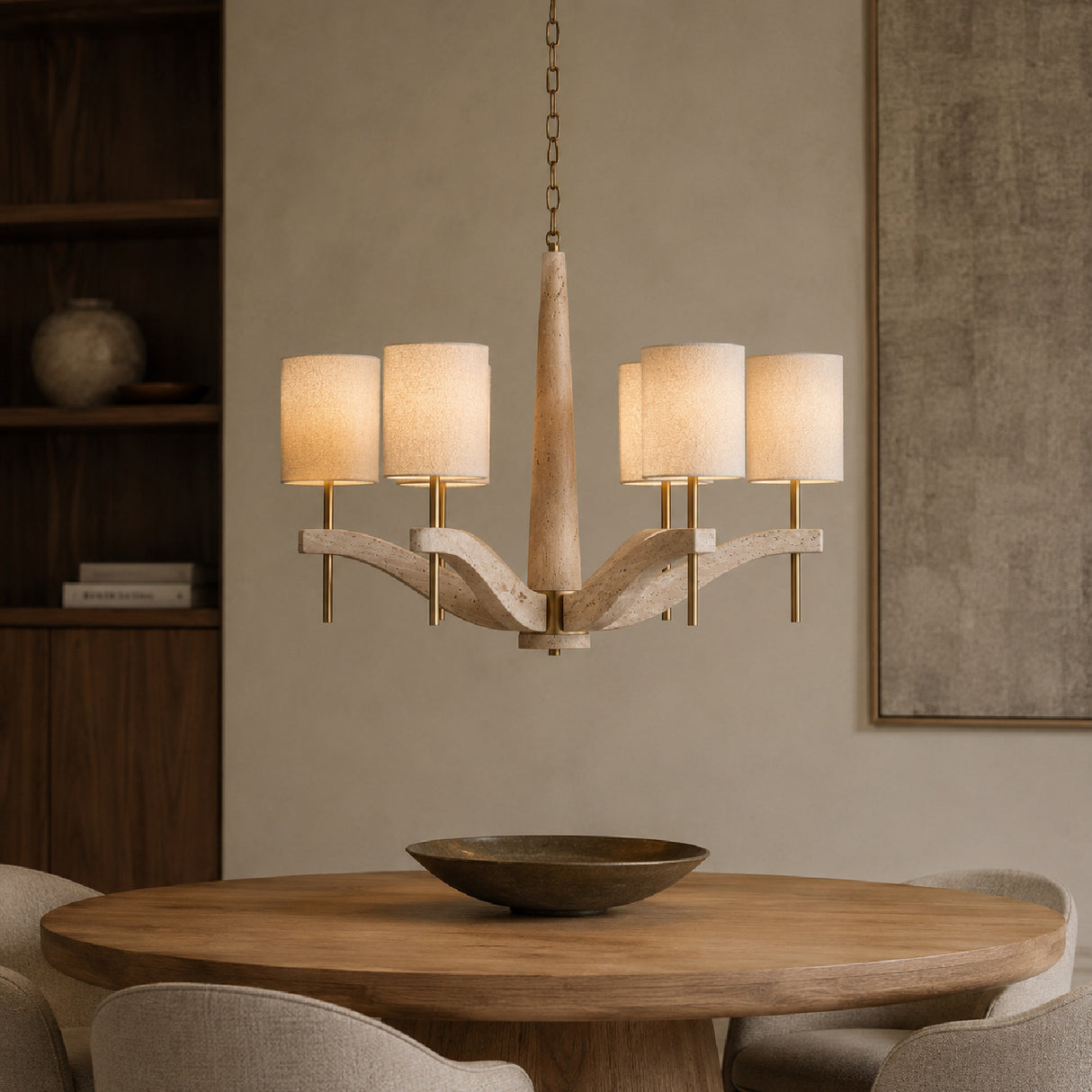 Modern European furniture - Beige Marble Chandelier - www.oroa.com | Oroa.com