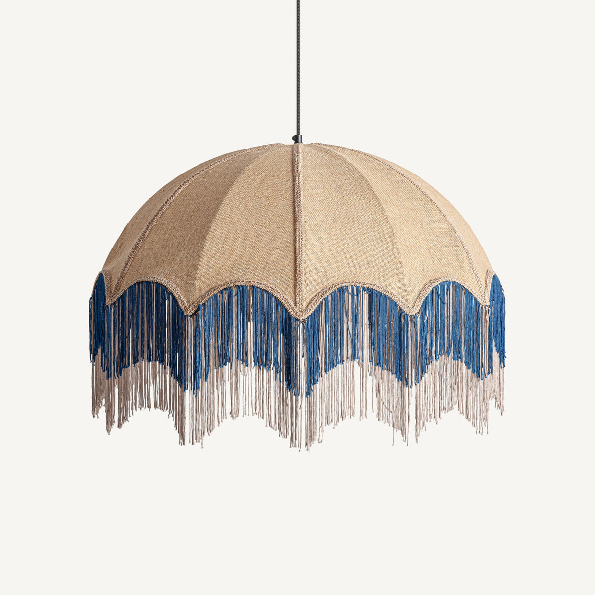 Modern European furniture - Beige Jute Fringed Pendant Lamp - www.oroa.com | Oroa.com