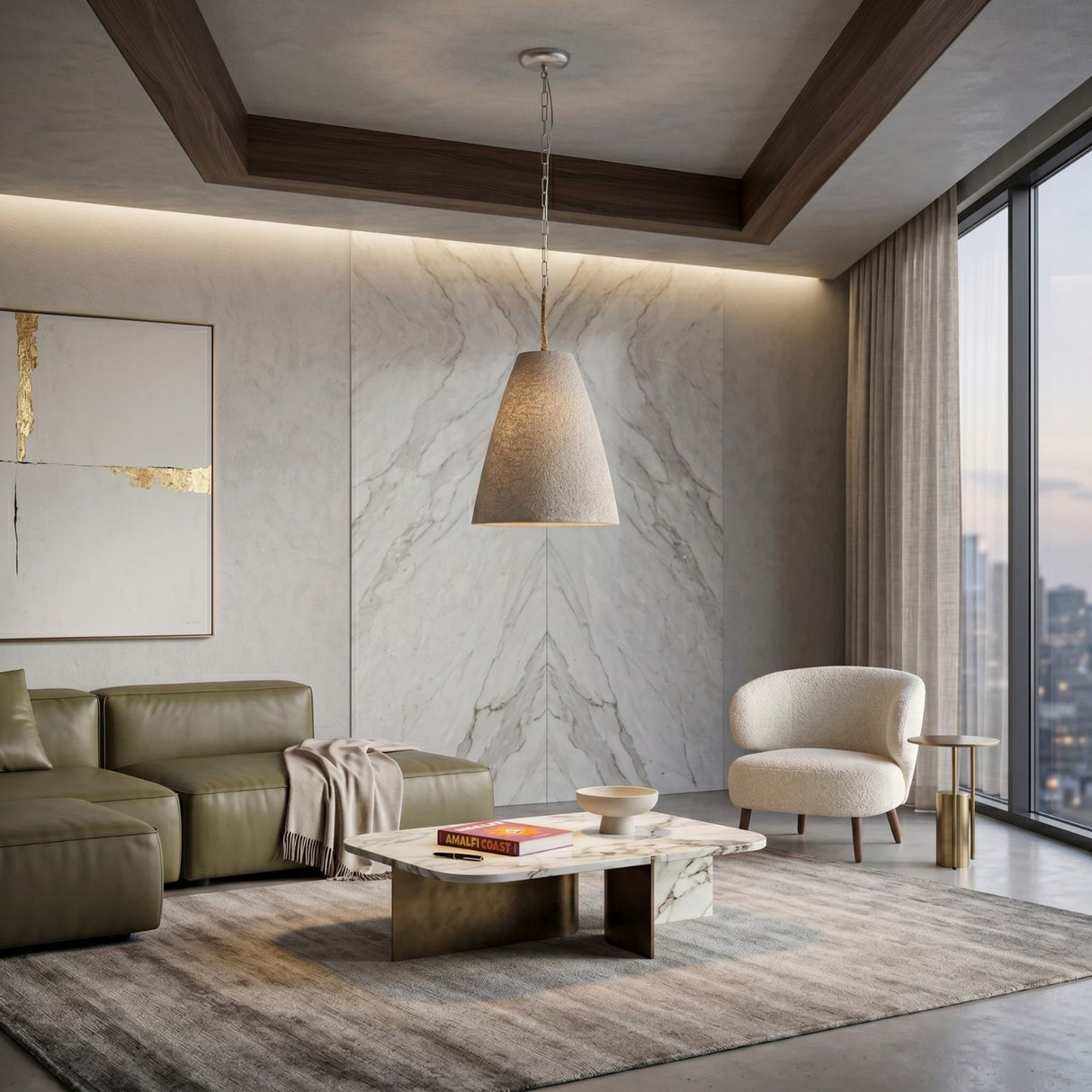Textured Suar Wood Pendant Light | Oroa.com