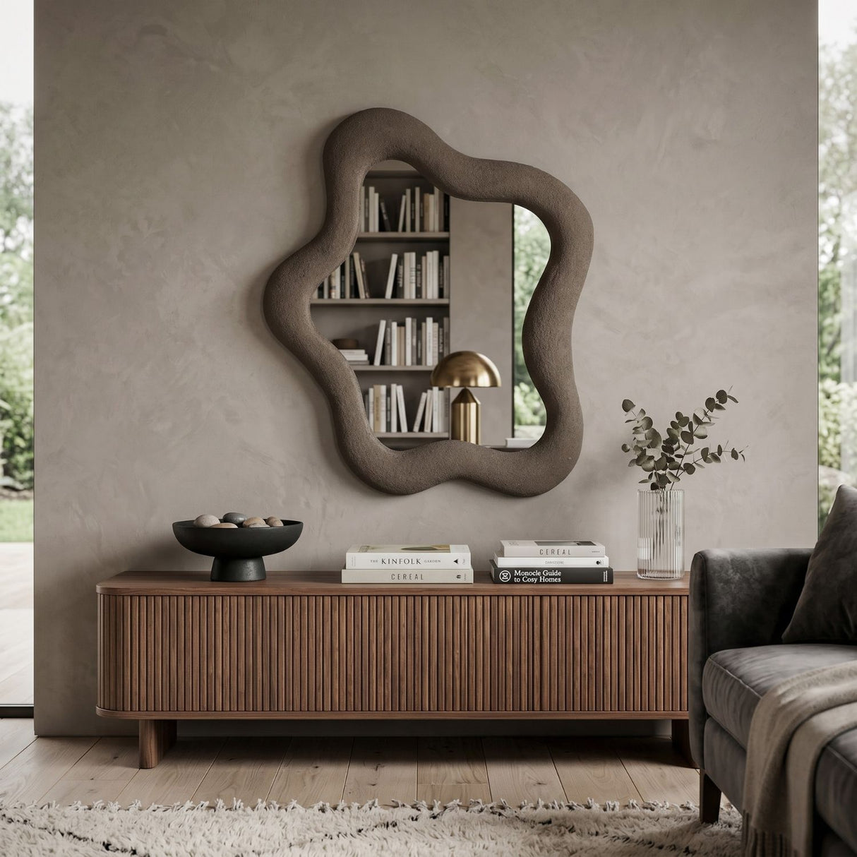 Brown Organic-Shaped Mirror | Oroa.com