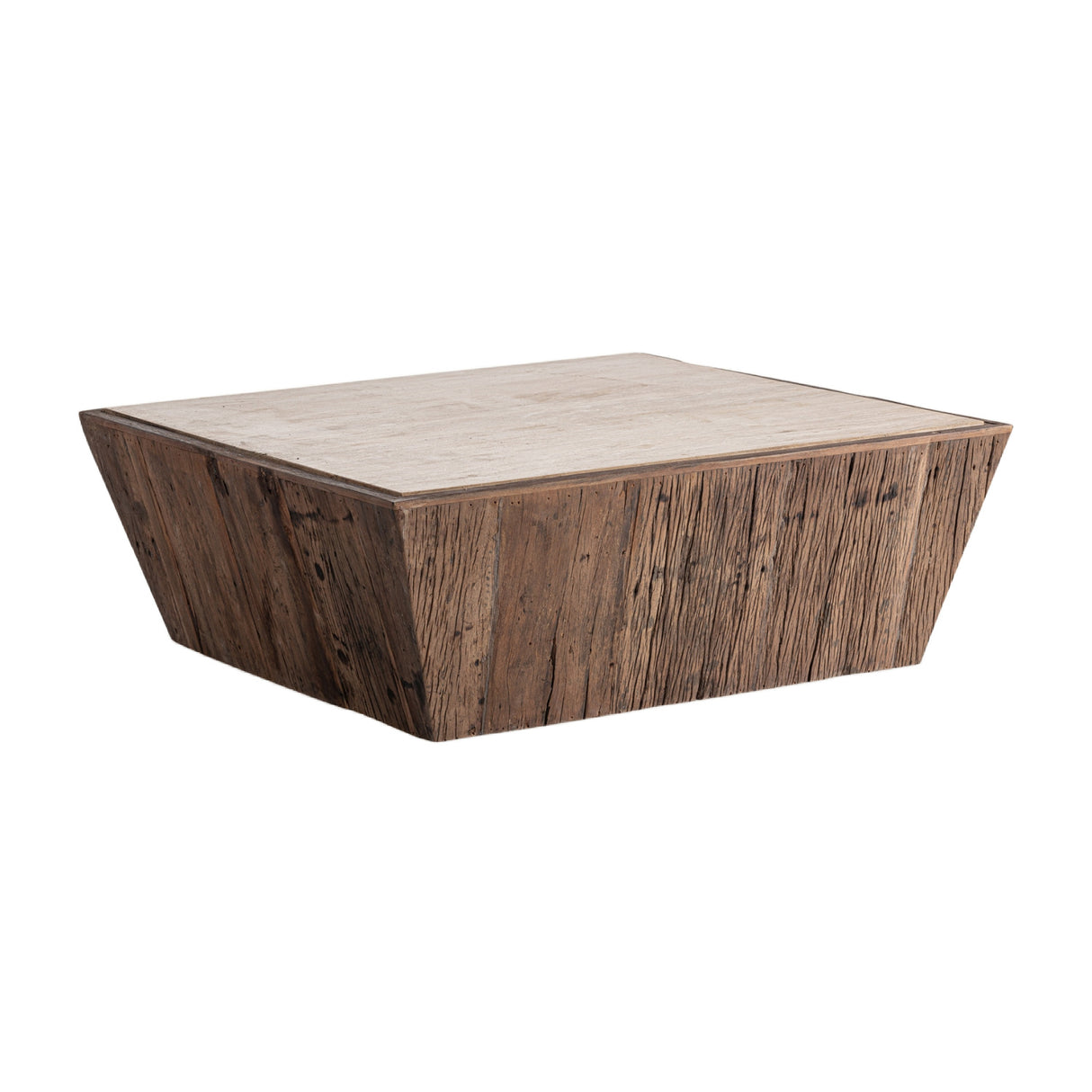 Aged Wood Travertine Coffee Table | Oroa.com