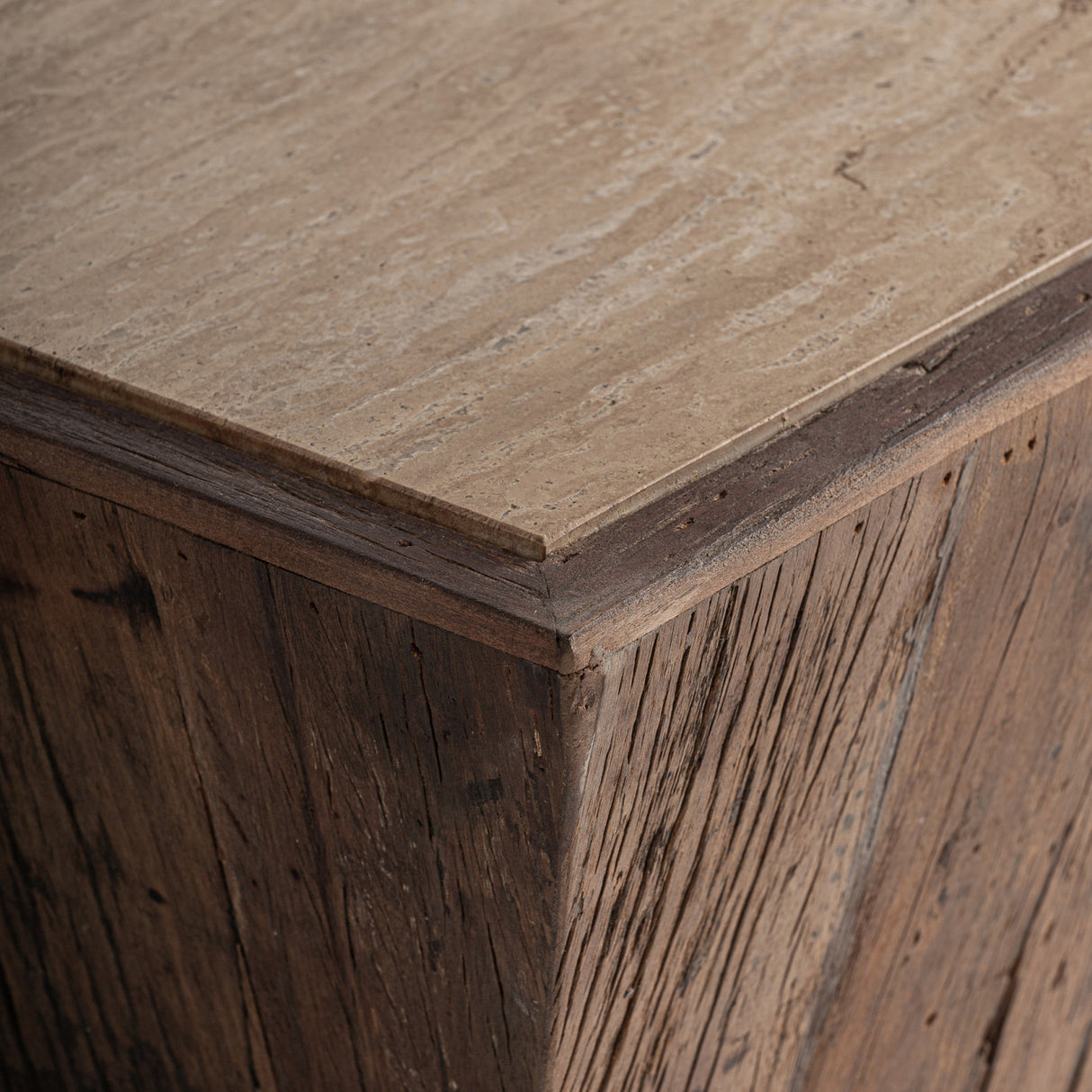 Aged Wood Travertine Coffee Table | Oroa.com
