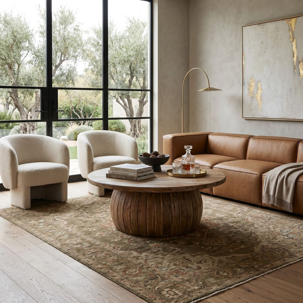 Modern furniture - Round Teak Wood Coffee Table - www.oroa.com | Oroa.com