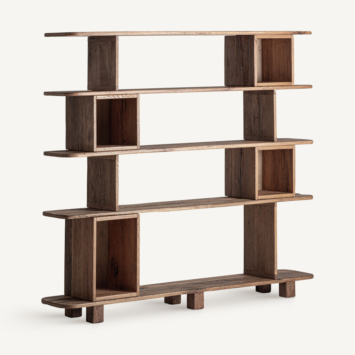 Modern European furniture - Oak Wood Staggered Bookcase - www.oroa.com | Oroa.com