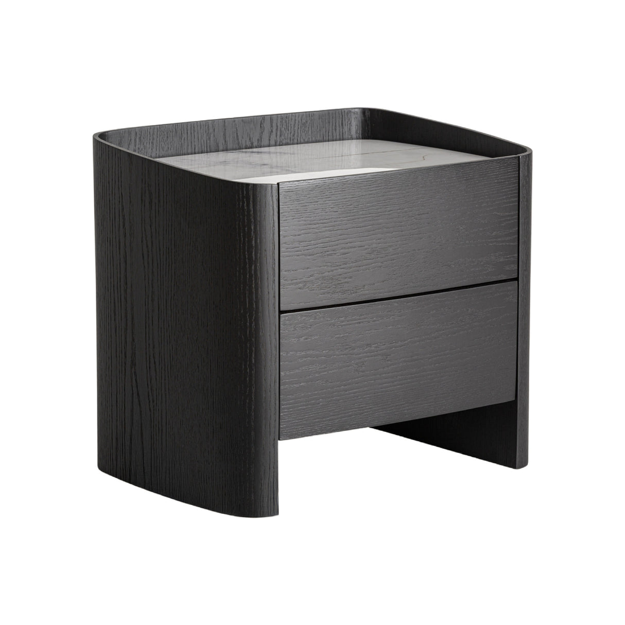 Modern European furniture - Black Oak 2-Drawer Bedside Table - www.oroa.com | Oroa.com