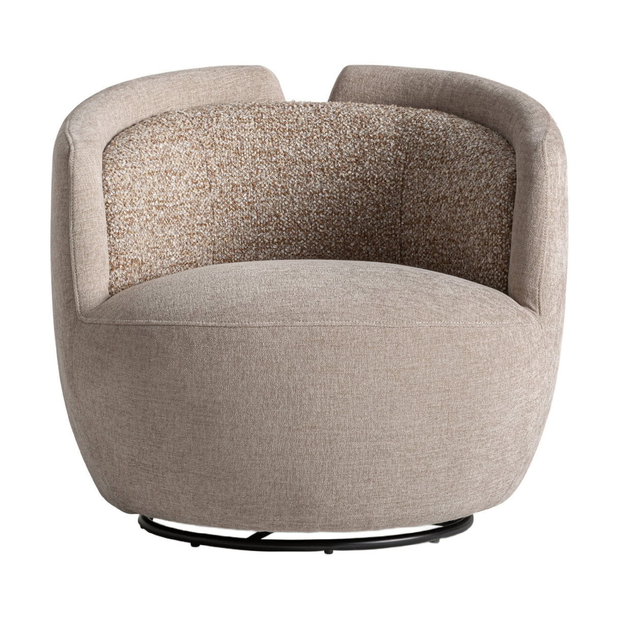 Modern European furniture - Beige Chenille Swivel Chair - www.oroa.com | Oroa.com