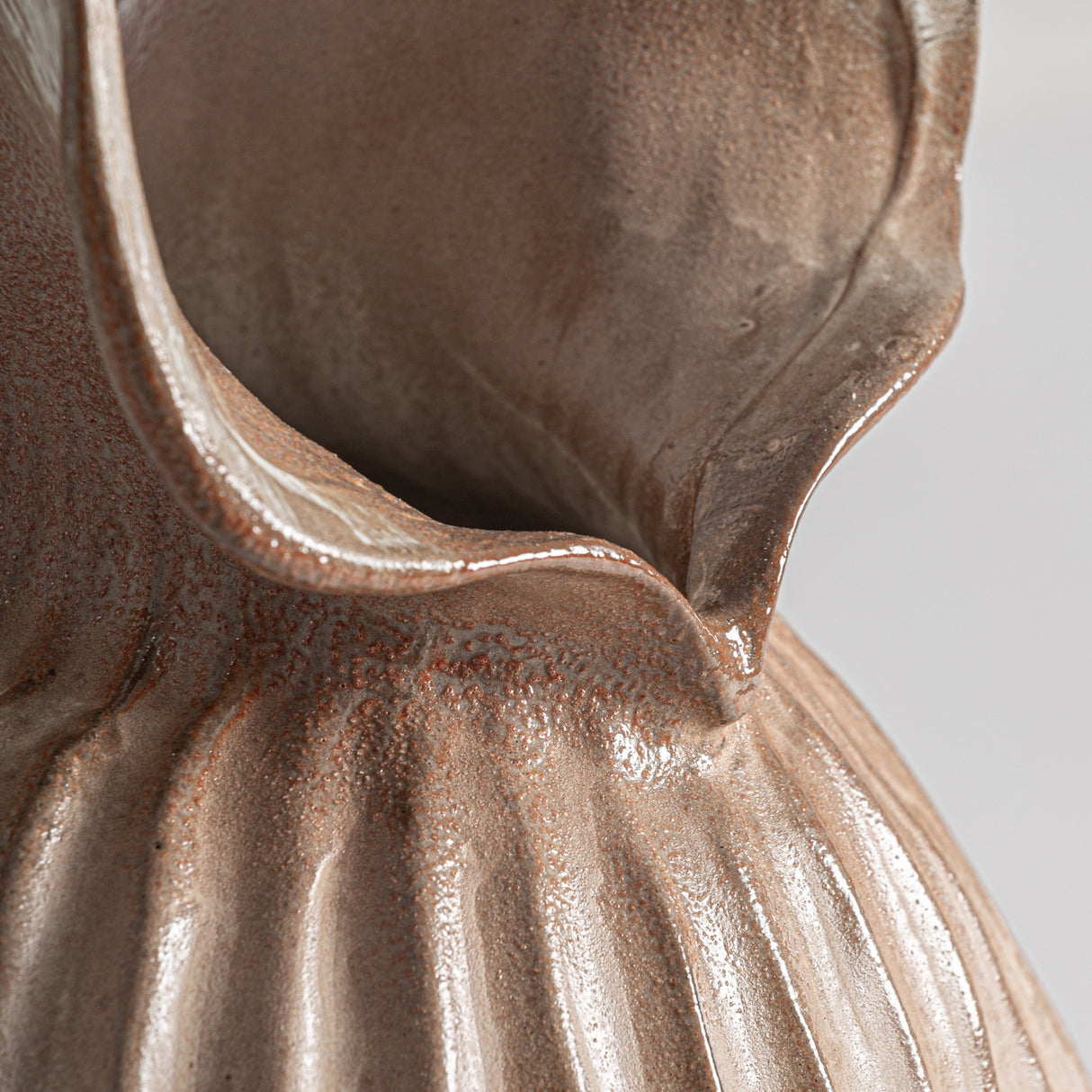 Brown Ceramic Fluted Vase | Oroa.com