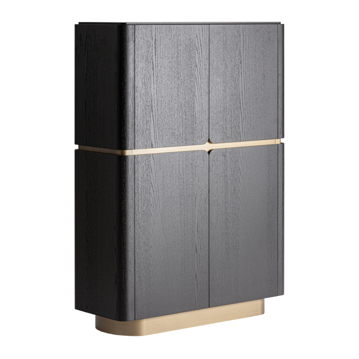 Black Wooden 4-Door Wardrobe | Oroa.com