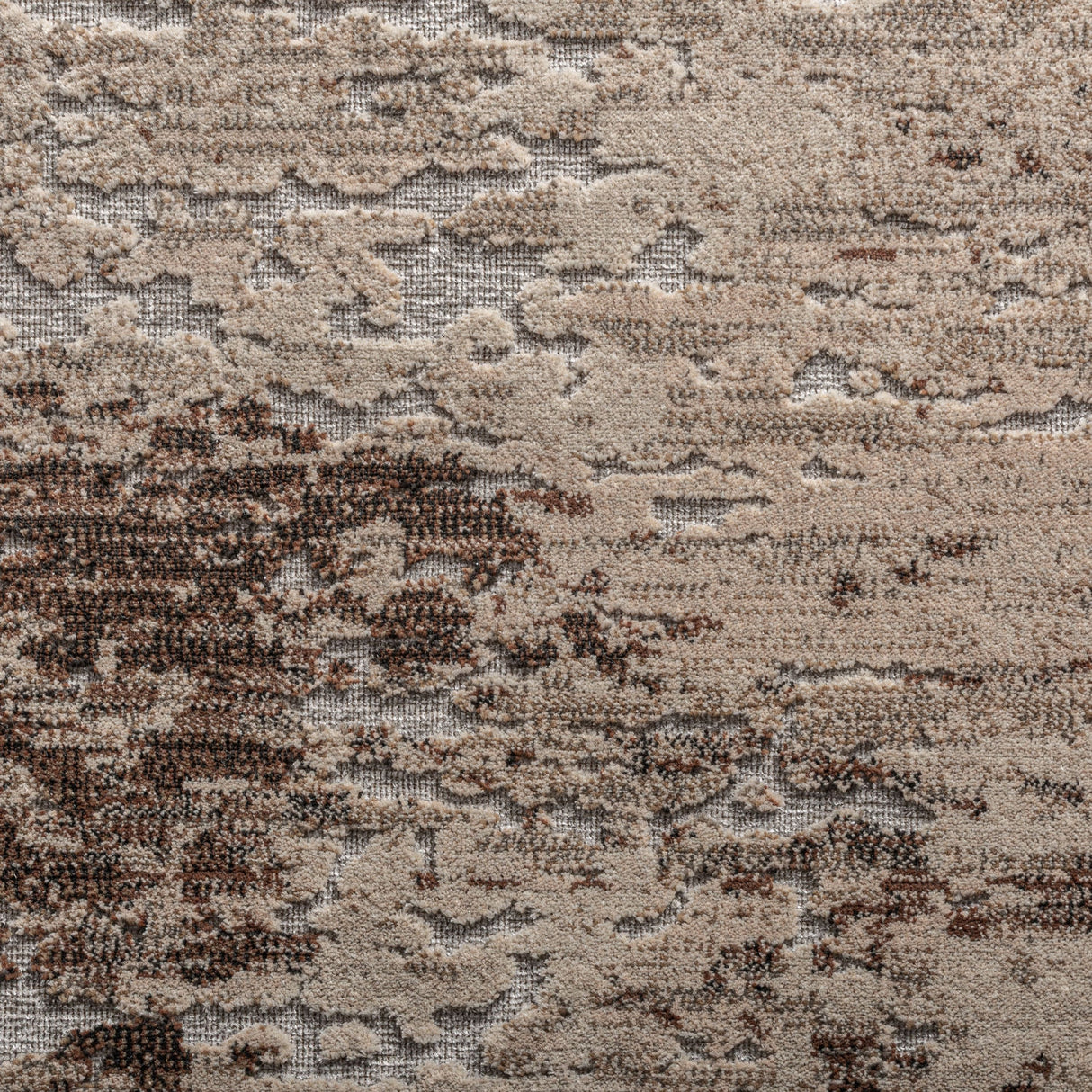 Brown-Toned Round Viscose Carpet | Oroa.com