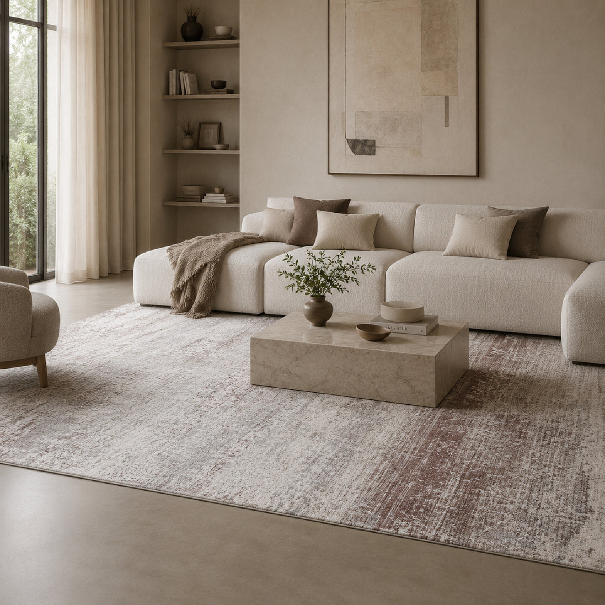Neutral-Toned Contemporary Carpet 10' x 7' | Oroa.com