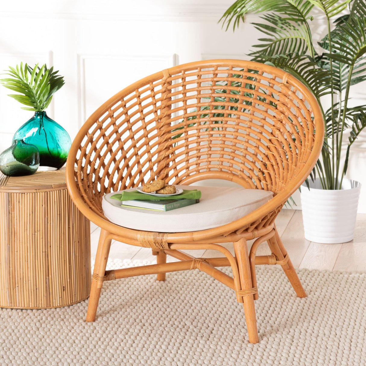 Modern European furniture - Round Rattan Bohemian Accent Chair | Oroa.com