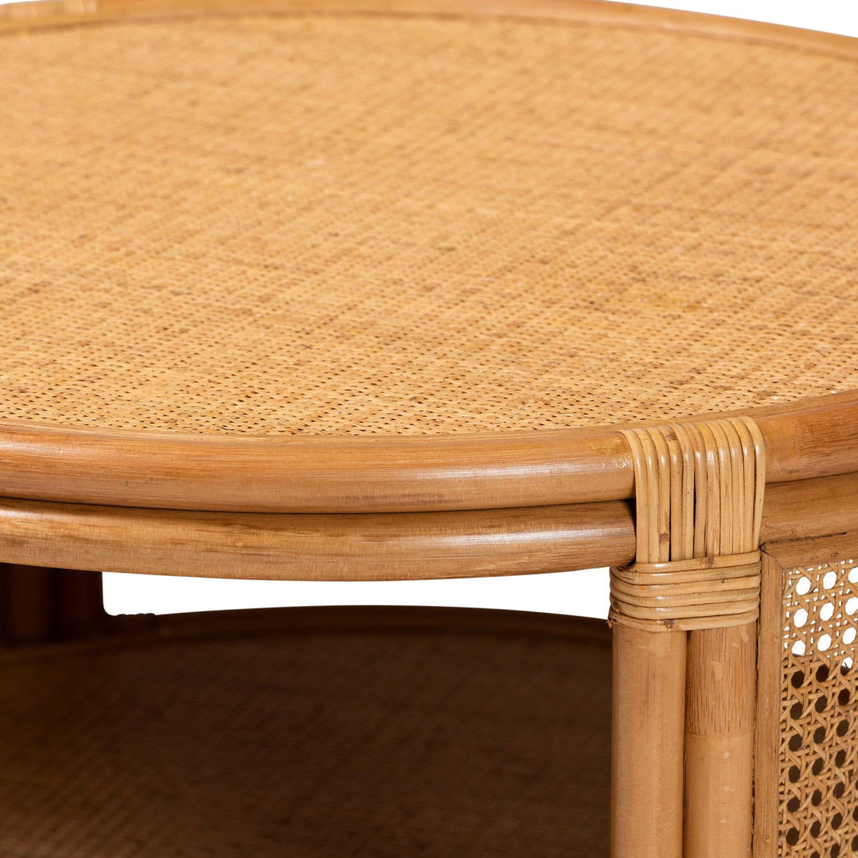 Modern European furniture - Round 2 Tier Rattan Coffee Table - www.oroa.com | Oroa.com